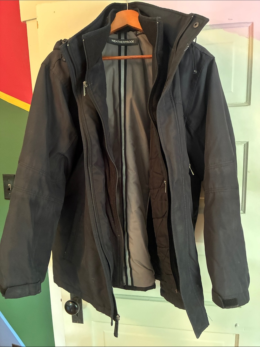 Weatherproof Men's Navy Hooded Performance Jacket